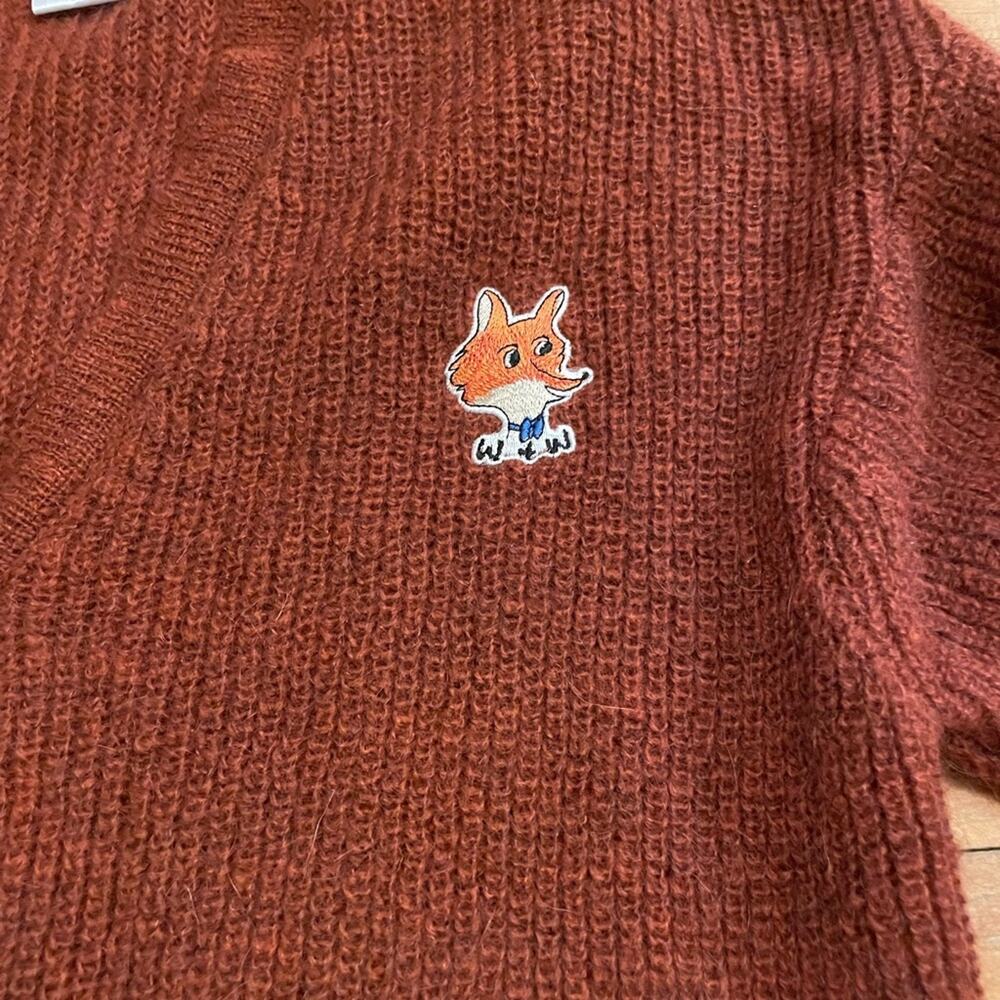 NWT Wander & Wonder Brown Mohair Fox Cardigan - Picture 2 of 6